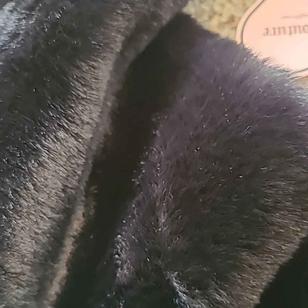 Juicy Couture Black Furry Scarf